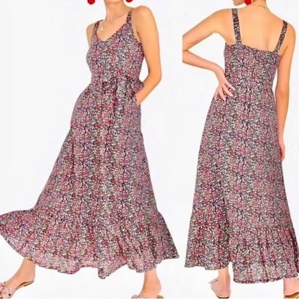 J. Crew Multicolor Ditsy Floral Maxi Dress Women's Size 6